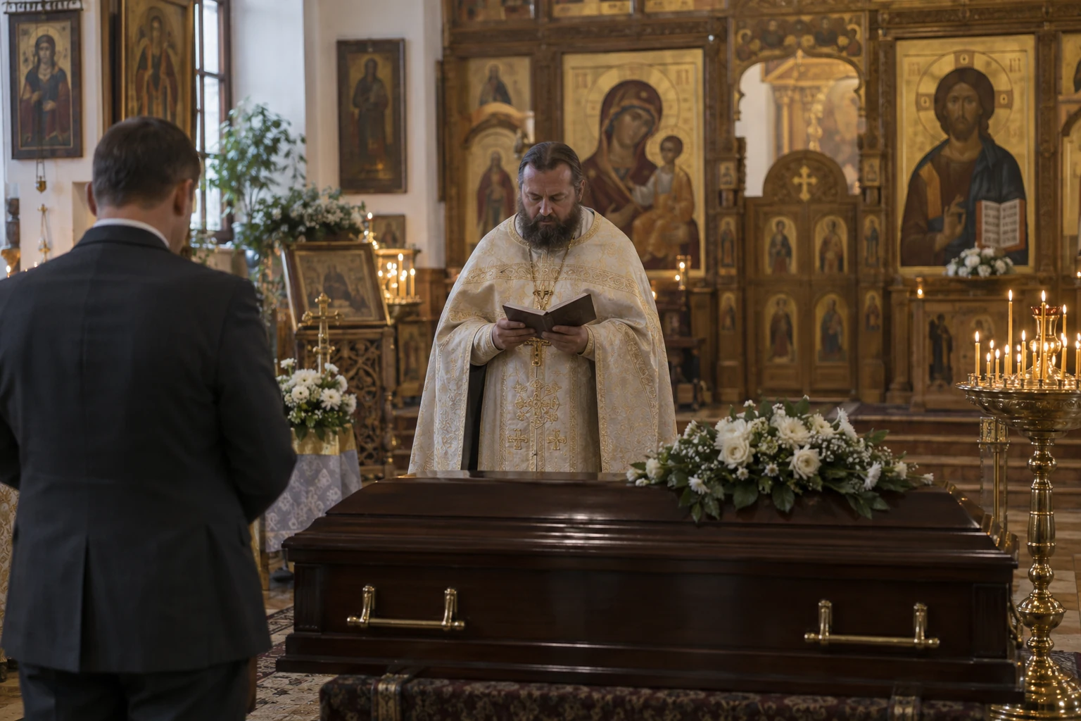 Иллюстрация: православная церемония прощания