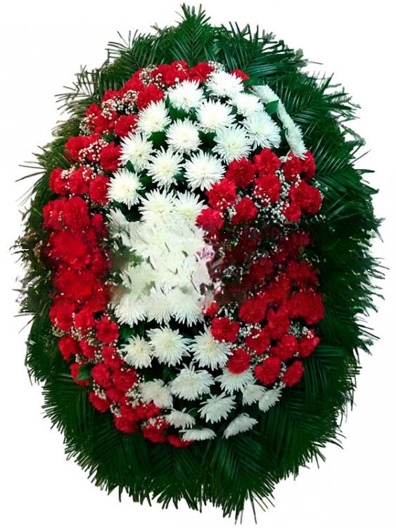 Траурный венок из живых цветов №48